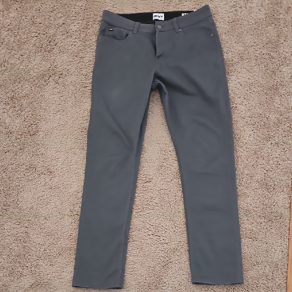 DKNY Charcoal Slim Trousers, Sz 32x32